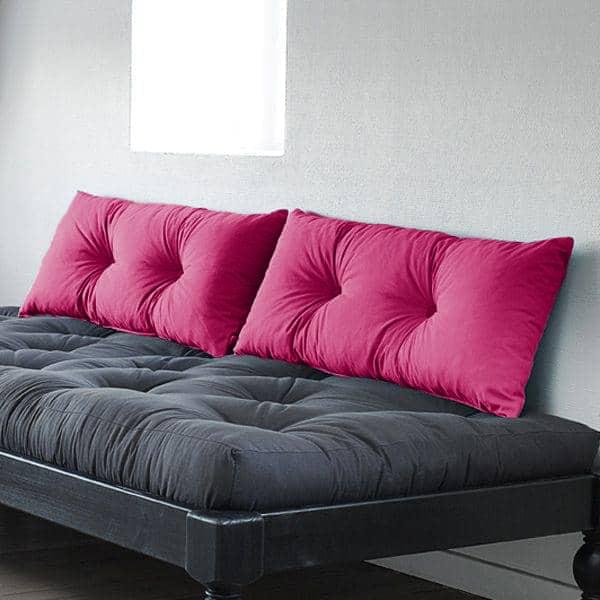 ROC, Coppie di cuscini - 2 bottoni - 80 cm - morbido e soffice - deco e del  design Cuscini colore (2 cuscini): La copertura è al 100% cotone - Rosa -  80 x 30 x 10 cm (L x H x P) - 2 cuscini