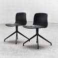ABOUT A CHAIR - ref. AAC14 and AAC14 DUO - Polypropylene shell, aluminium legs, with wheels