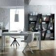 DELTA 1 to 5 columns shelfs, reversible system, wooden mat lacquering
