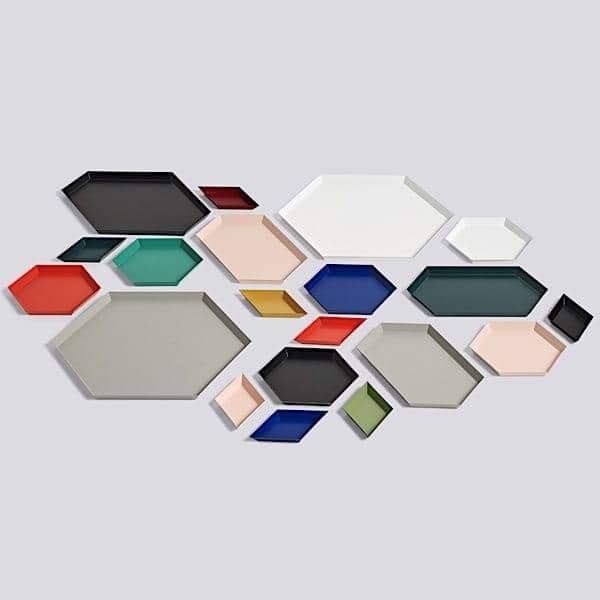KALEIDO, λακαρισμένο δίσκους χάλυβα, HAY, διατίθεται σε πέντε έξυπνες γεωμετρικά σχήματα για πολλαπλές χρήσεις - διακόσμηση και ο σχεδιασμός