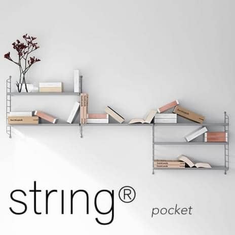STRING POCKET modular shelving system, the original version, manufactured in sweden
