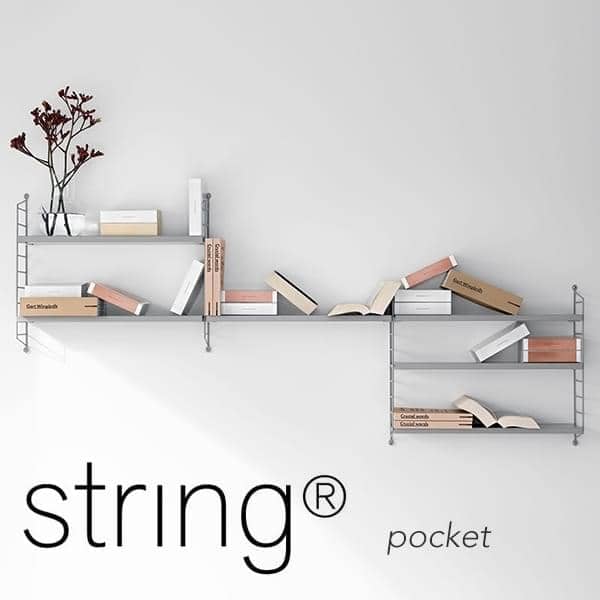 Système d'étagères modulables STRING POCKET, version originale, conçue et fabriquée en Suède