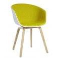 ABOUT A CHAIR - ref. AAC22 DUO or AAC42 DUO - Apparent polypropylene shell, Upholstered seat, Oeko-Tex Foam, optional cushion, legs in wood