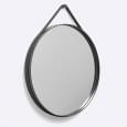 STRAP: a nice round mirror, in powder coated steel, with its silicone strap, HAY.