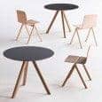 و COPENHAGUE مائدة مستديرة CPH20 و CHP25 ، مصنوعة من الخشب الصلب والخشب الرقائقي، من خلال رونان وإروان BOUROULLEC - ديكو والتصميم