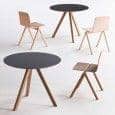 La table ronde COPENHAGUE CPH20 et CPH25 en bois massif et multiplis, par Ronan et Erwan Bouroullec : l’essence du design danois revisité par deux designers français