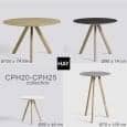 La table ronde COPENHAGUE CPH20 et CPH25 en bois massif et multiplis, par Ronan et Erwan Bouroullec : l’essence du design danois revisité par deux designers français