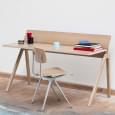 The COPENHAGUE moulded plywood desk CPH190, made in solid wood and plywood, by ronan and erwan bouroullec