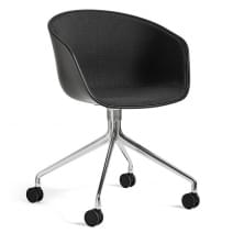 ABOUT A CHAIR - Ref. AAC24 DUO - concha polipropileno aparente, Asiento tapizado, Oeko-Tex espuma, amortiguador opcional, patas 