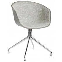 ABOUT A CHAIR - Ref. AAC20 DUO - concha polipropileno aparente, asiento tapizado, Oeko-Tex de espuma, amortiguador opcional, patas de aluminio, HEE WELLING y HAY
