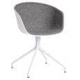 Le fauteuil DUO About a Chair par HAY - réf. AAC20 DUO - dossier en polypropylène apparent, assise en tissu monté sur mousse Oeko-Tex, coussin en option, piétement en aluminium - l'art du design nordique