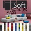 MAGS SOFA SOFT 、反転縫い目、モジュラーユニット、ファブリック、革：自分のsofa作成、 HAY