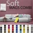 MAGS SOFA SOFT, con costuras invertidas, combinaciones, telas y pieles, HAY