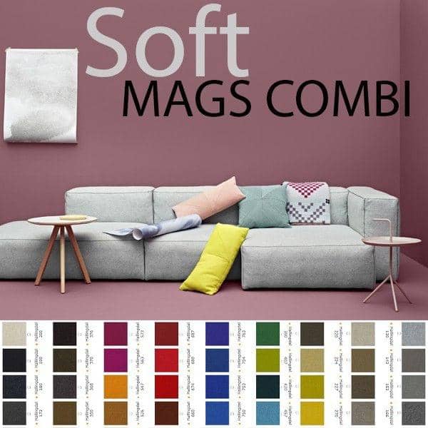 Mags Sofa Soft With Inverted Seams Combinations Fabrics And Leathers Hay