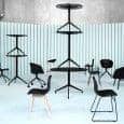 AAT20 round dining table, plywood, aluminum legs