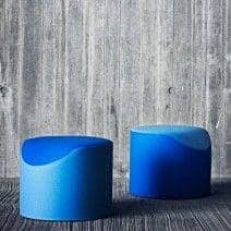 CORAL, a very comfortable and original bicolor ottoman, BUSK + HERTZOG...