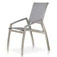 Indoor and outdoor ALCEDO armchair, with trimmed armrest, high backrest, stainless steel and BATYLINE, Ref 2M2, made in Europe