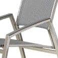 Indoor and outdoor ALCEDO armchair, with trimmed armrest, high backrest, stainless steel and BATYLINE, Ref 2M2, made in Europe