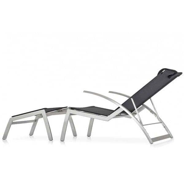 Multiposition lounge lænestol, ALCEDO, rustfrit stål og BATYLINE, indendørs og udendørs, lavet i Europa ved TODUS - designet af JIRI SPANIHEL