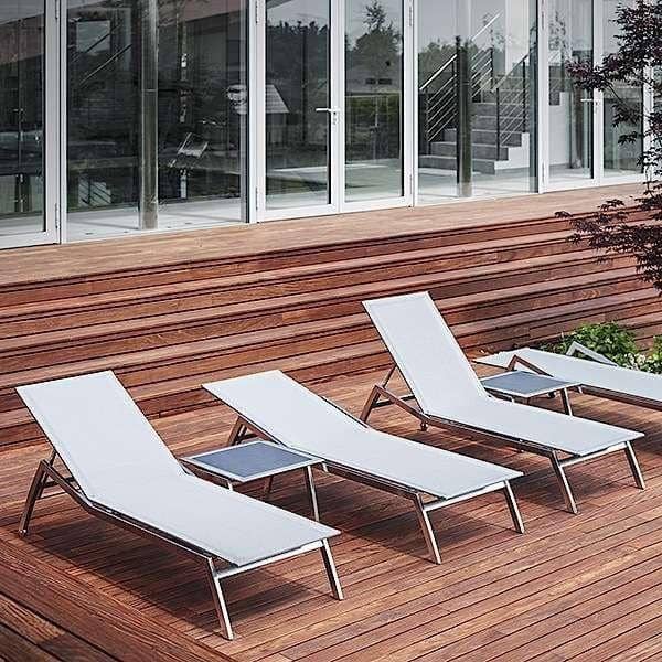 Sunlounger, ALCEDO, rustfrit stål og BATYLINE, indendørs og udendørs, lavet i Europa ved TODUS - designet af JIRI SPANIHEL