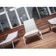 Solseng med integrert strekkbord, ALCEDO, rustfritt stål og BATYLINE, innendørs og utendørs, laget i Europa av TODUS - designet av JIRI SPANIHEL