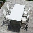 Dining table, ALCEDO FORNIX F1 by TODUS, timeless, robust, clean lines, with or without extension: perfect for use on the terrace or in your living room