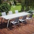 Spisebord, ALCEDO FORNIX F1 av TODUS, tidløse, robuste, rene linjer, med eller uten forlengelse: perfekt til bruk på terrassen eller i stuen din
