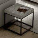 PETRA, mesa de centro y mesa auxiliar: aspecto concreto y acero, sin hormigón - diseñado por IN ès MARTINHO