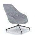 ABOUT A LOUNGE CHAIR - ref. AAL91 - high backrest, swivel base in cast polished aluminium or powder coated white or black, large variety of colors, including fixed seat cushion - Maximum comfort and customization