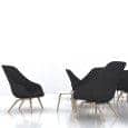Le fauteuil About a Lounge Chair - réf. AAL93 - dossier haut, piétement bois multiplis, un grand choix de coloris, coussin d'assise fixe inclus - confort nordique et personnalisation maximum