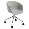 ABOUT A CHAIR - ref. AAC25 - Polypropylene shell, Upholstered seat, Oeko-Tex Foam, aluminium legs with wheels