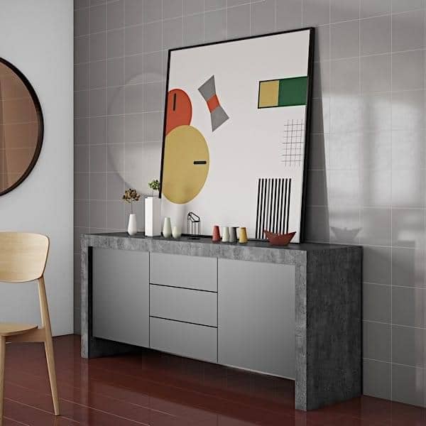 KOBE, Sideboard contemporary, with an impressive storage capacity. also available in concrete aspect
