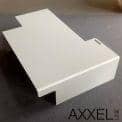 O AXXEL mesa de café, feito em 5 milímetros de aço, 120 x 80 cm, adaptado para uso interno ou externo, uma assimetria muito bem sucedido - Projeto Jérôme TISON