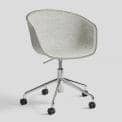 ABOUT A CHAIR - ref. AAC52 DUO - Apparent polypropylene shell, Upholstered seat, Oeko-Tex Foam, optional cushion, aluminium legs with wheels and with Gas lift system, extreme comfort - HEE WELLING and HAY