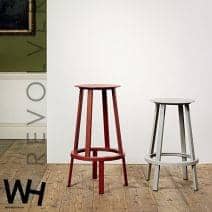 Tabouret REVOLVER par WRONG FOR HAY : 2 hauteurs disponibles, assise mont&eacute;e sur roulements &agrave; billes en aluminium