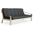 POEMS is a comfortable and original convertible sofa bed. Wood and futon.