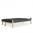 POEMS es un sofá cama convertible cómodo y original. Madera y futón.
