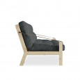 POEMS is a comfortable and original convertible sofa bed. Wood and futon.