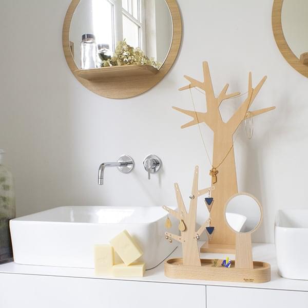 L’ARBRE A BIJOUX, jewellery tree, beech plywood and solid beech, eco-design