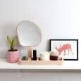 KAGAMI, specchio in piedi, massello di faggio e vetro, eco-design