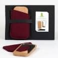 CLIN D'OEIL, specchio della tasca, massello di faggio, vetro e lana di pecora, eco-design