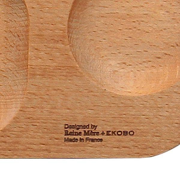 Bistro 2, planche petit déjeuner avec son gobelet, hêtre massif et fibres  de bambou, design éco-responsable