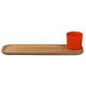BISTRO 2, madeira de faia servindo placa com o copo, faia maciça e fibra de bambu, eco-design