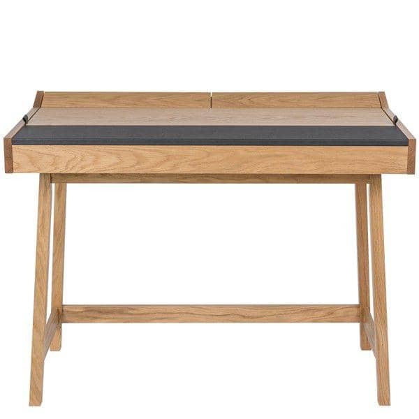 Retro Ein Funktioneller Schreibtisch 3 Klappen Eiche Und Leder