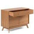 KENSAY Compact sideboard, ​​100 x 40 x 75 cm, made in oak, 1 large drawer, 2 doors and fixed shelf