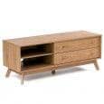 KENSAY tv unit, ​​130 x 45 x 50 cm, made in oak, 2 drawers, adjustable shelf