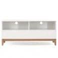 BLANCO tv unit, ​​120 x 48 x 55 cm, made in solid oak and white painted wood, 1 large drawer