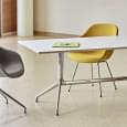 AAT10 rectangular dining table, plywood, aluminum legs