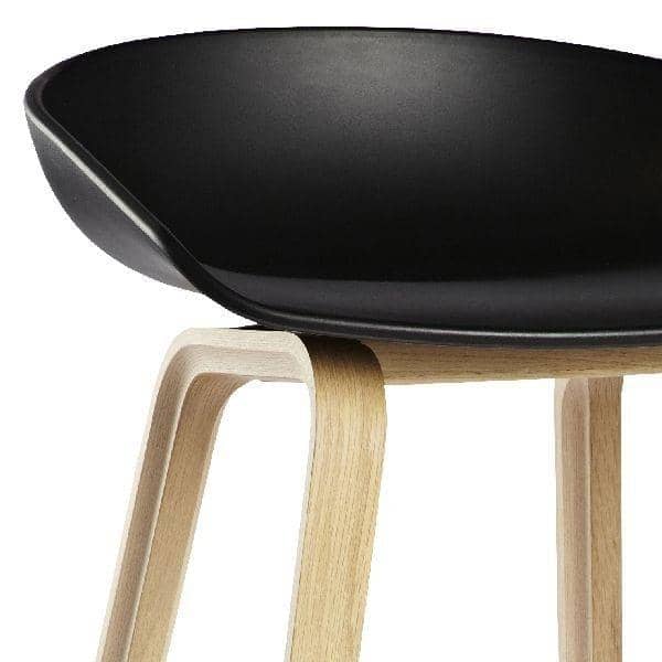 ABOUT A STOOL, bar stool by HAY - ref. AAS32 - Wooden base, 100% recycled plastic shell