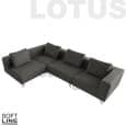 LOTUS sofa : combine the base module, the angle and the poufs to create your own relax sofa, with excellent seating comfort